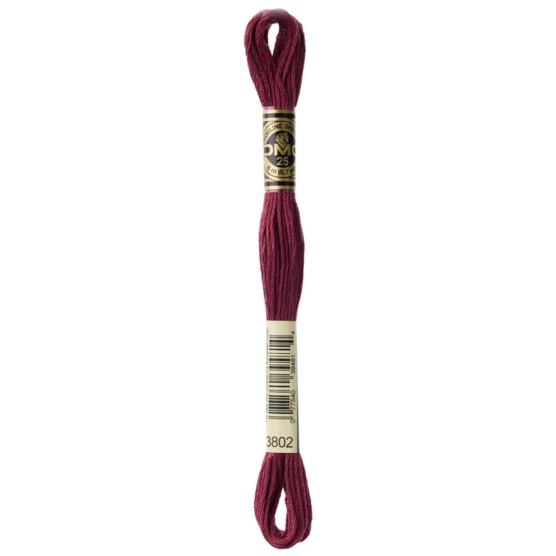 DMC 3802 Very Dark Antique Mauve 6 Strand Embroidery Floss DMC #117UA-3802