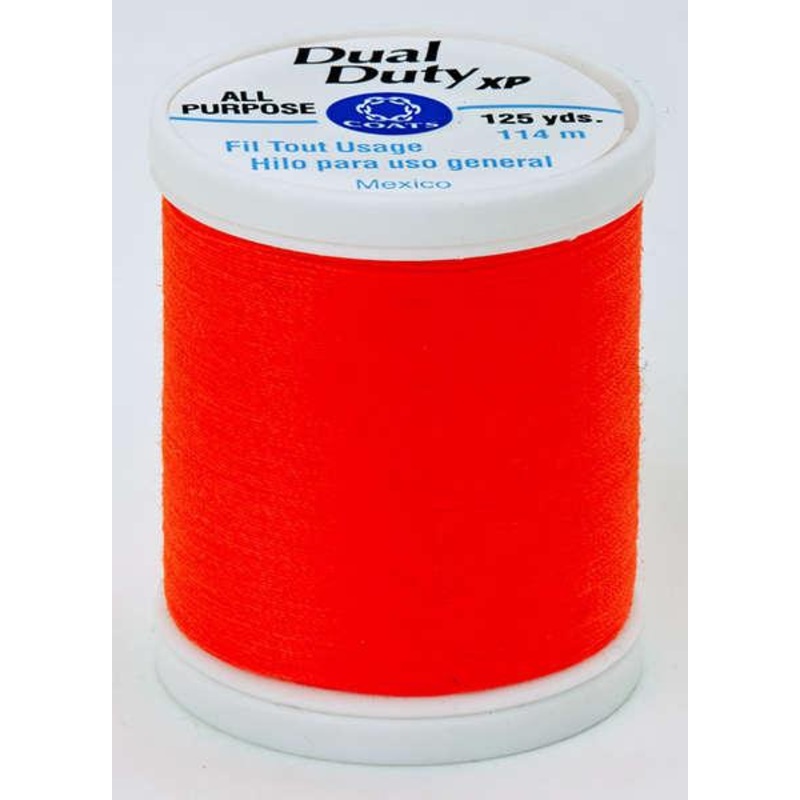 Coats Dual Duty XP Polyester Thread 125yds Neon Orange - S9009278