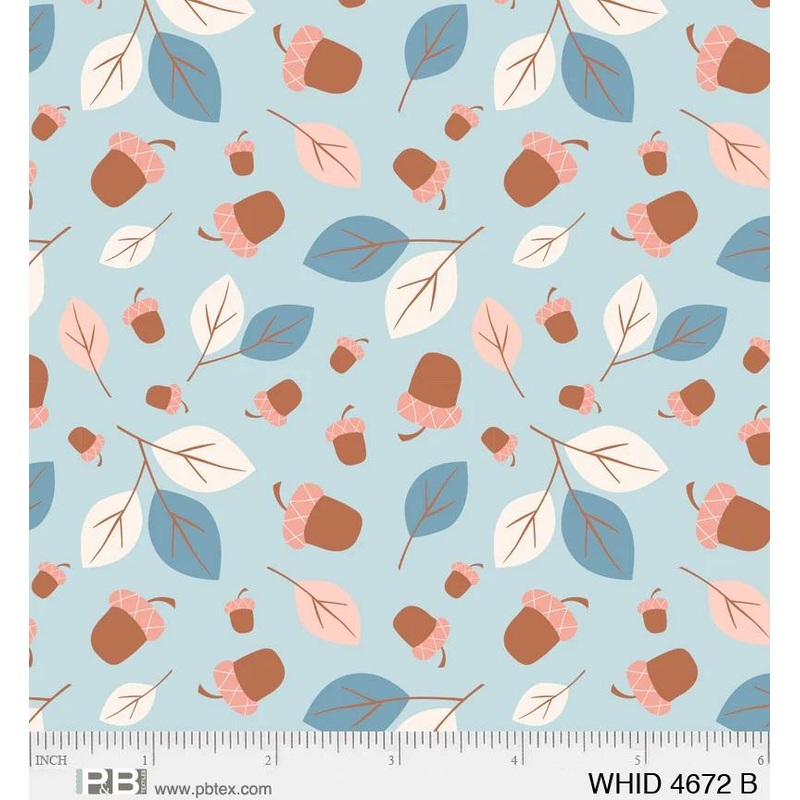 Woodland Hideaway - Leaves and Acorns Blue
