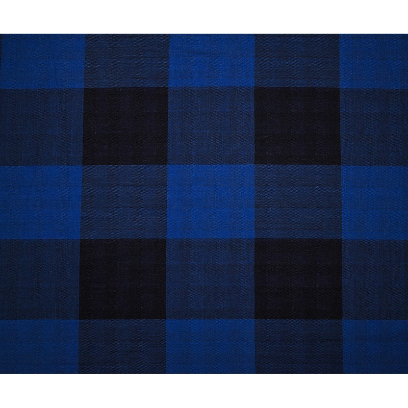 Black-Blue Famous Maker Cotton Check/Gingham Double Gauze Woven Fabric