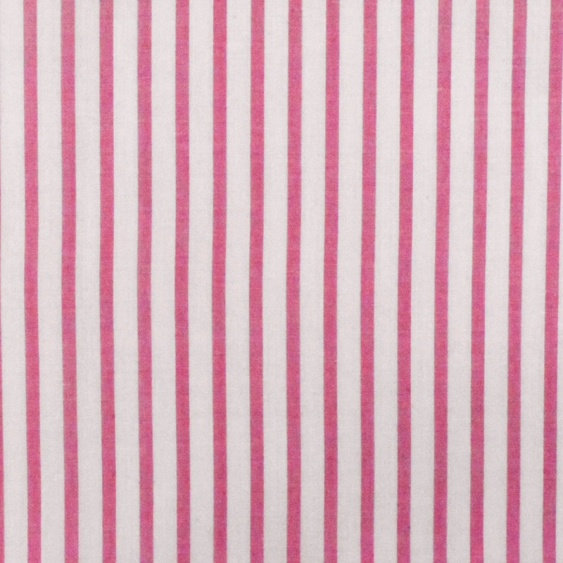 Sweet Pink-White Stripe Cotton Lawn Woven Fabric