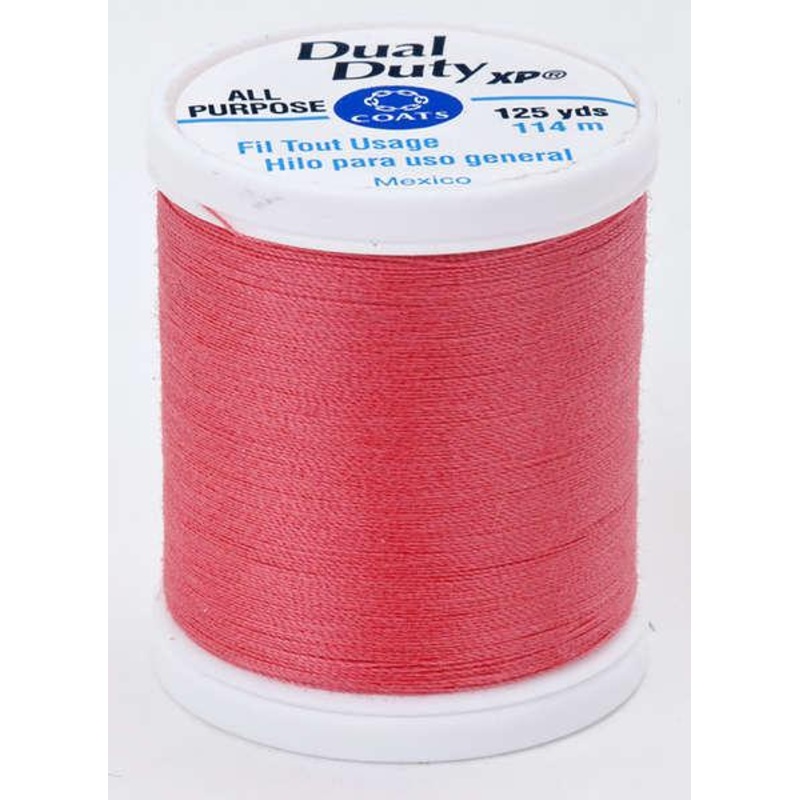 Coats Dual Duty XP Polyester Thread 125yds Bright Coral - S9009218