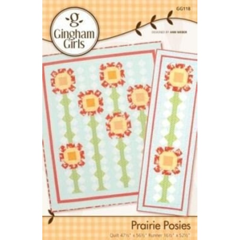 Prairie Posies Quilt Pattern by Gingham Girls ( Instructions for Throw and Runner)