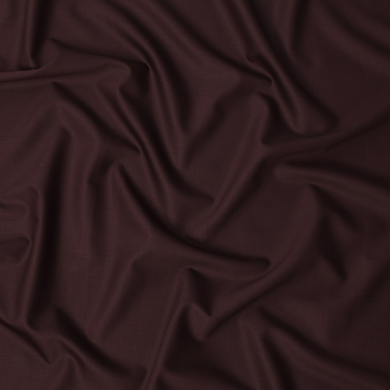 Burgundy Solid Italian Super 150's Blended Wool Suiting Fabric, 150 Cms, Italy-D24700