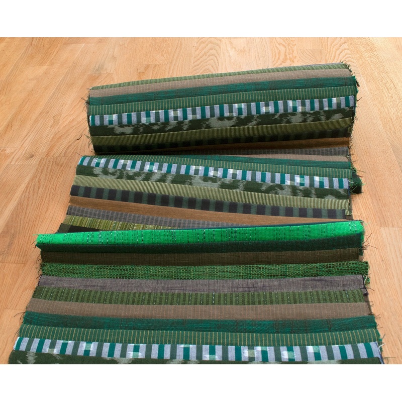 Shokunin Collection Kurume Kasuri Indigo Fabric - patchwork II green