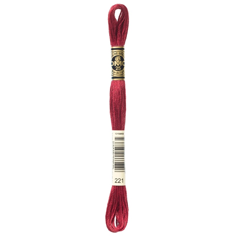 DMC 221 Very Dark Shell Pink 6 Strand Embroidery Floss DMC #117UA-221