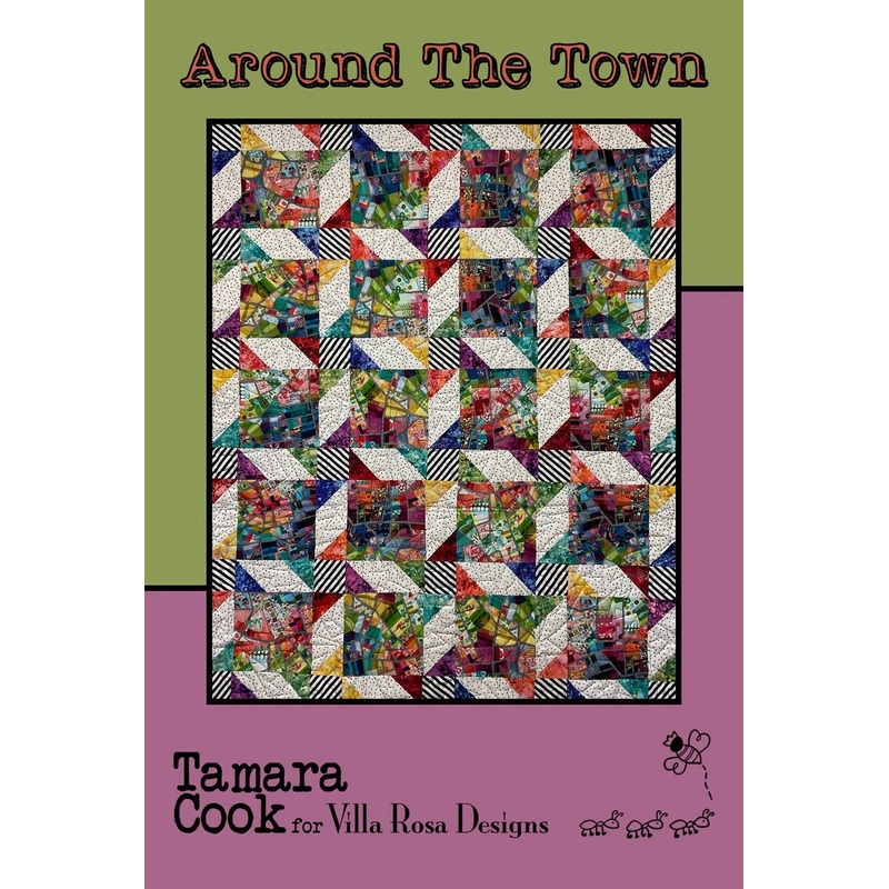 Around the Town Printed Pattern Villa Rosa Designs Size 45" x 55"