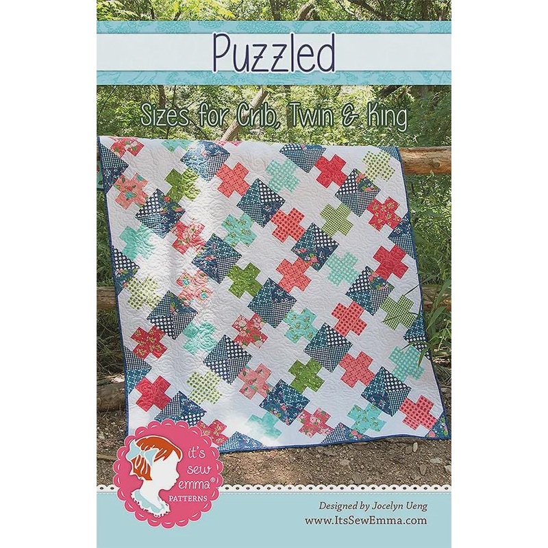 Puzzled Printed Quilt Pattern By It's Sew Emma ISE-159 by It's Sew Emma available in 4 sizes