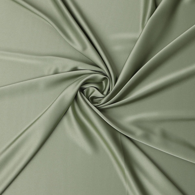 Sage Green Synthetic Crepe Satin Fabric Smooth & Lustrous 140cm Wide Made in Japan-D22175