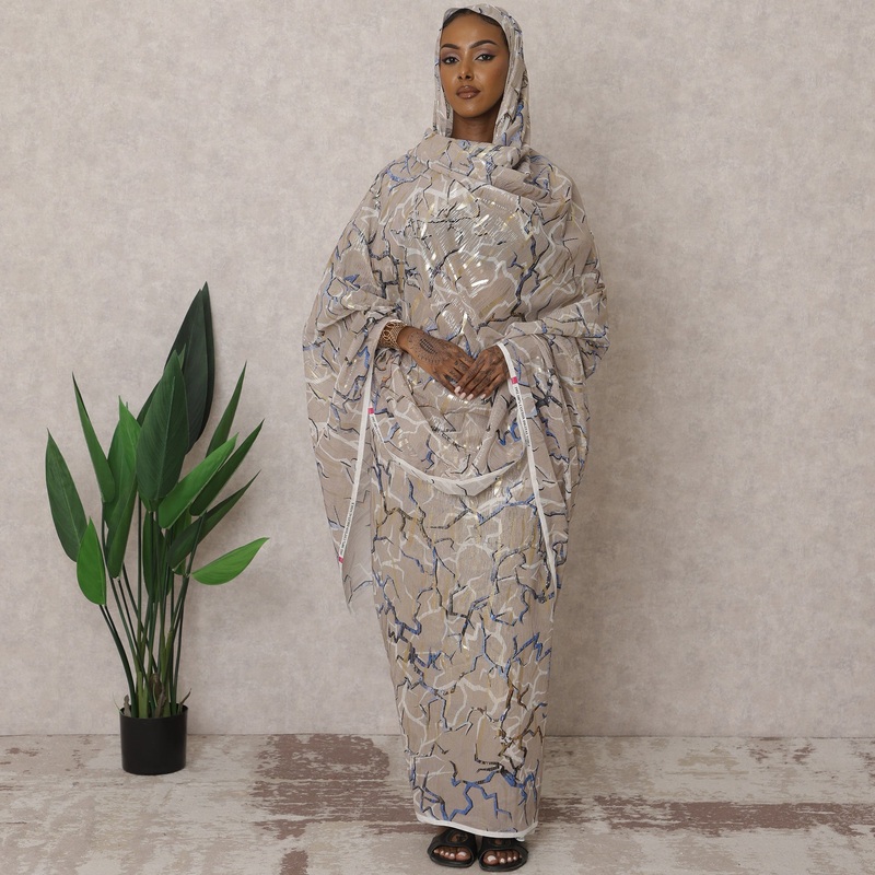Beige Traditional Sudanese Thobe Pure Cotton Voile Fabric, 4.5 Meters, 140 cm Width, India-D22455