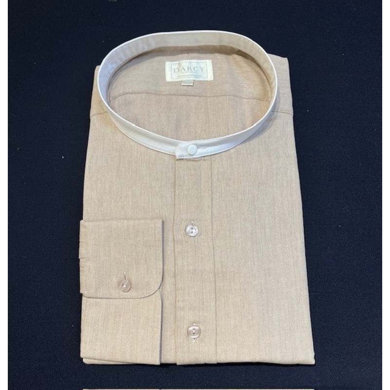 REDUCED Bib Front Herringbone Contrast Neckband Shirt (SH160HR)