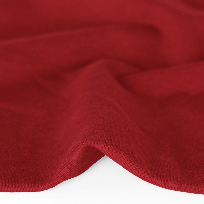 Bamboo & Cotton Stretch Fleece - Classic Red