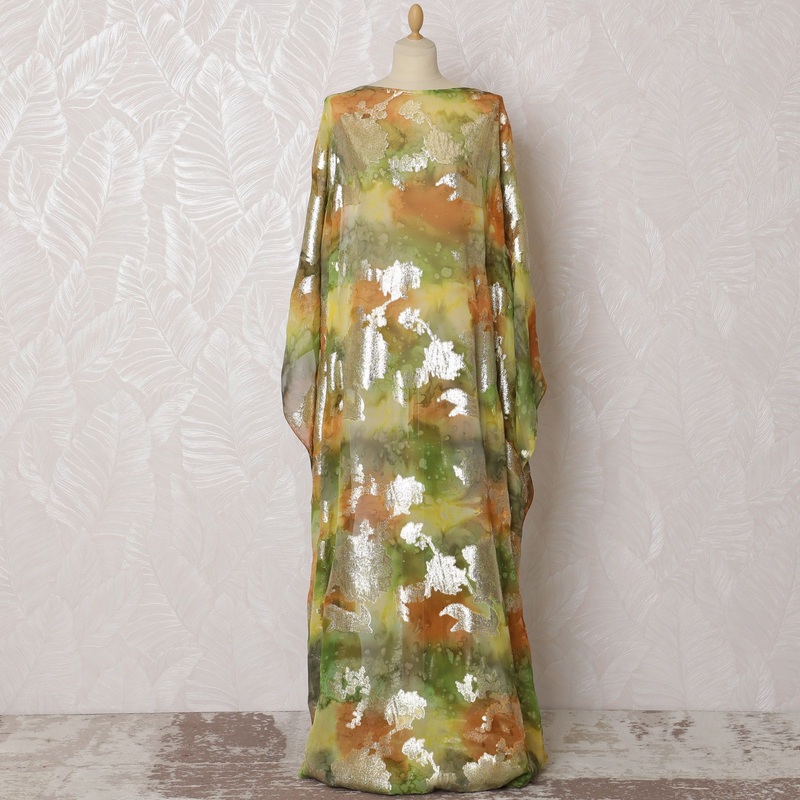 Enchanted Lavender Pure Silk Chiffon Dirac Fabric with Metallic Lurex - 140cm Wide, 3.5 Mtrs Length - Buy Online-D18201