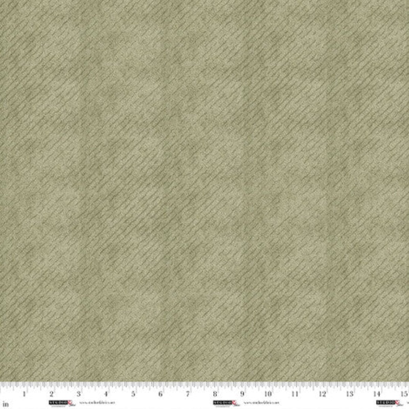 Fabric Studio E Sage Striped Woolen Texture Snowy Days & Frosty Nights by the Quarter Yard 8462-61