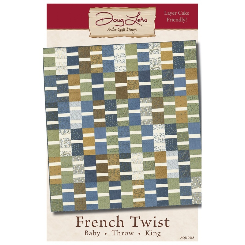 French Twist Quilt pattern AQD 0285 Antler Quilt Design in 3 sizes, paper pattern only