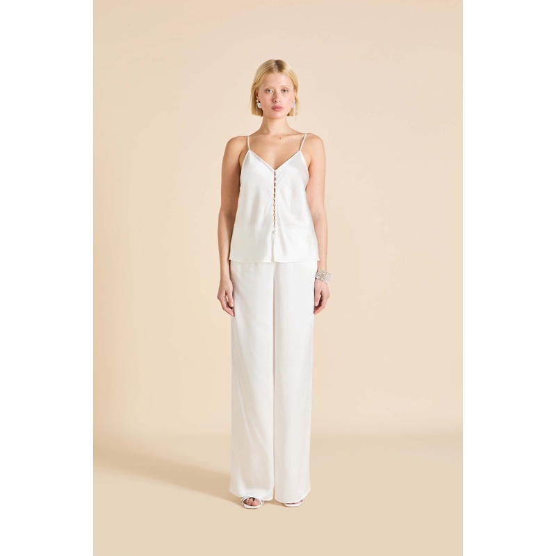Blair Ivory Camisole Set in Silk Satin