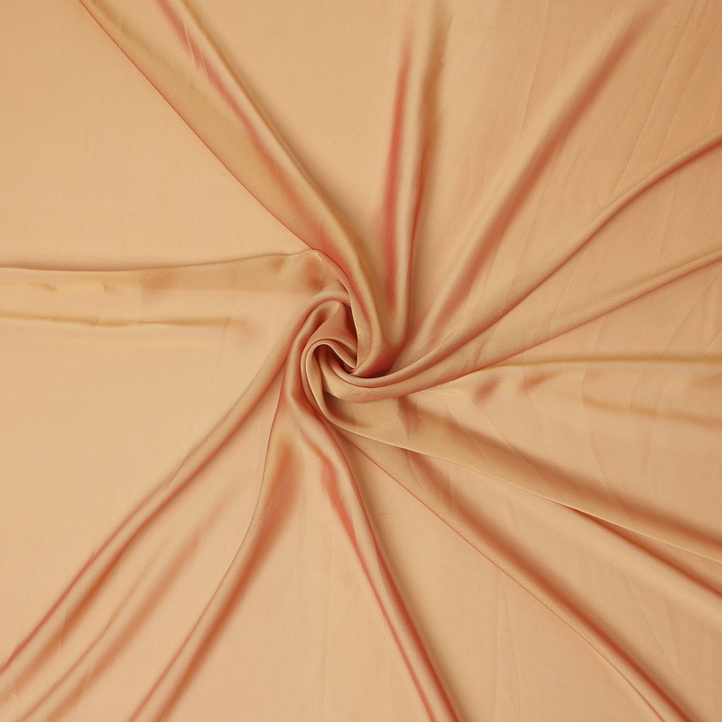 Peach Orange Plain Synthetic Polyester Chiffon Fabric 110 Cms Width Lightweight Soft Flowing Dress Material India-D28738