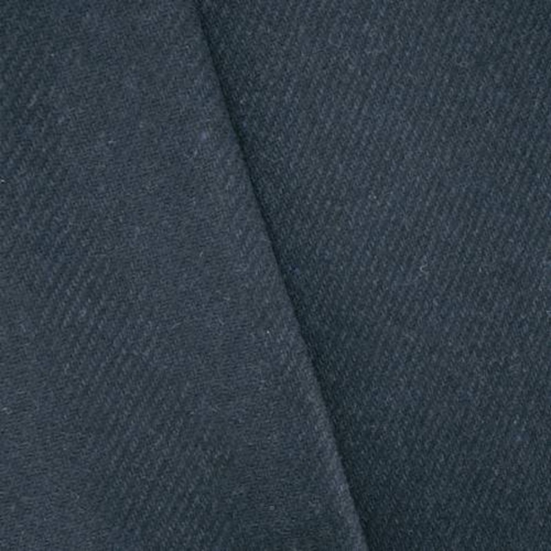 7/8 YD PC-Black/Deep Navy Wool Blend Twill Jacketing Fabric