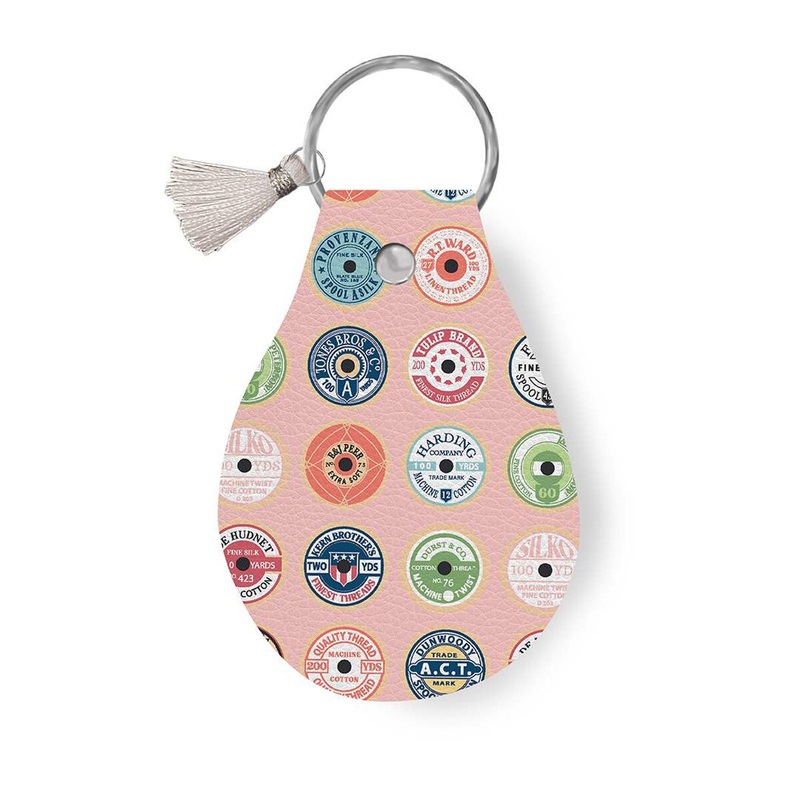 Riley Blake Designs Sew Much Fun Leather Circle Key Chain STLR-37641