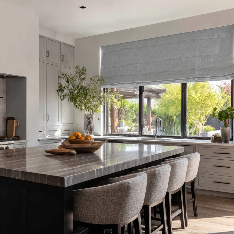 Stone Grey Linen Blackout Roman Shades Custom Blackout Level: Darkening or 100% Blackout Custom Sizes 24 Color Options