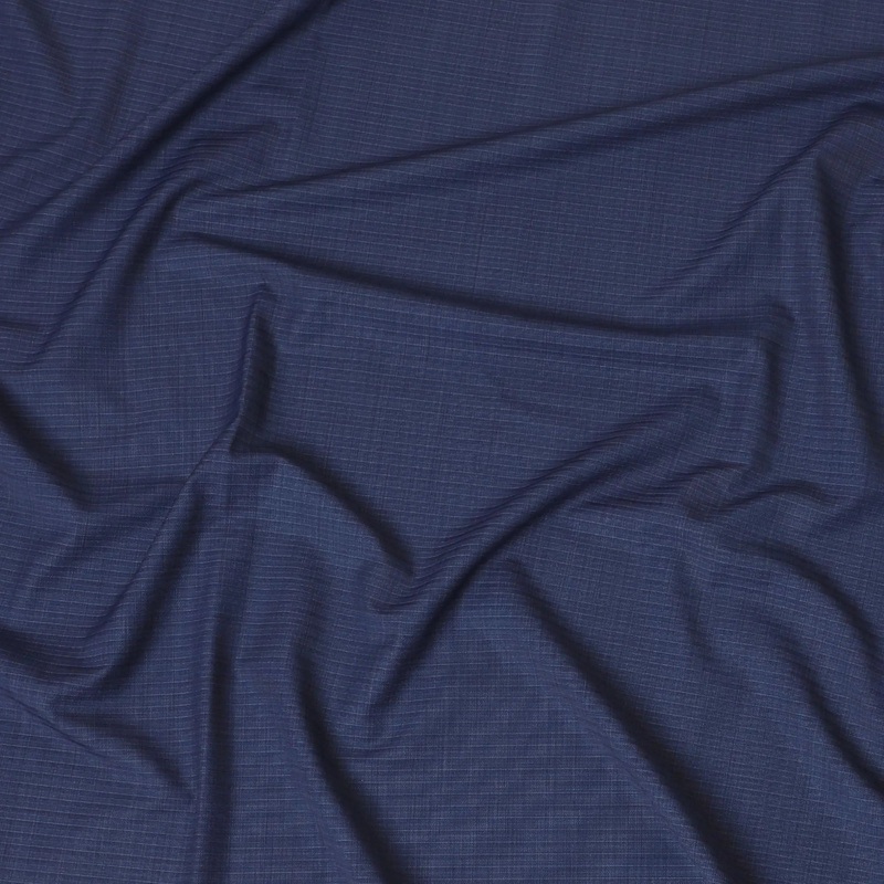 Azure blue Premiuum Super 150's English all wool suiting fabric having blue stripe design-D13099