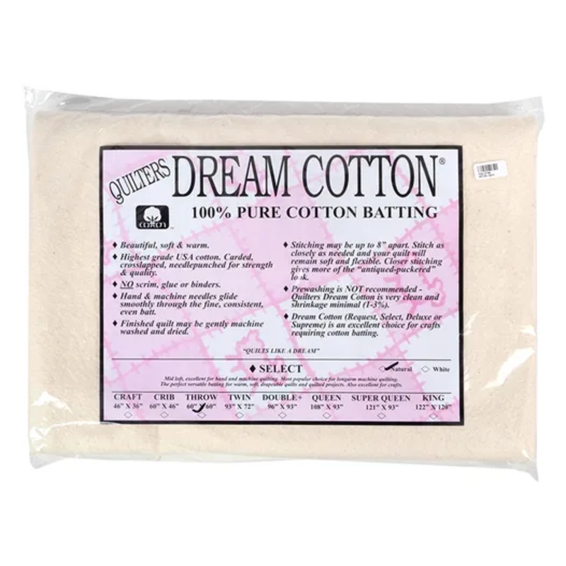 Quilter's Dream Batting Select Natural Dream Cotton Mid Loft Batting N4