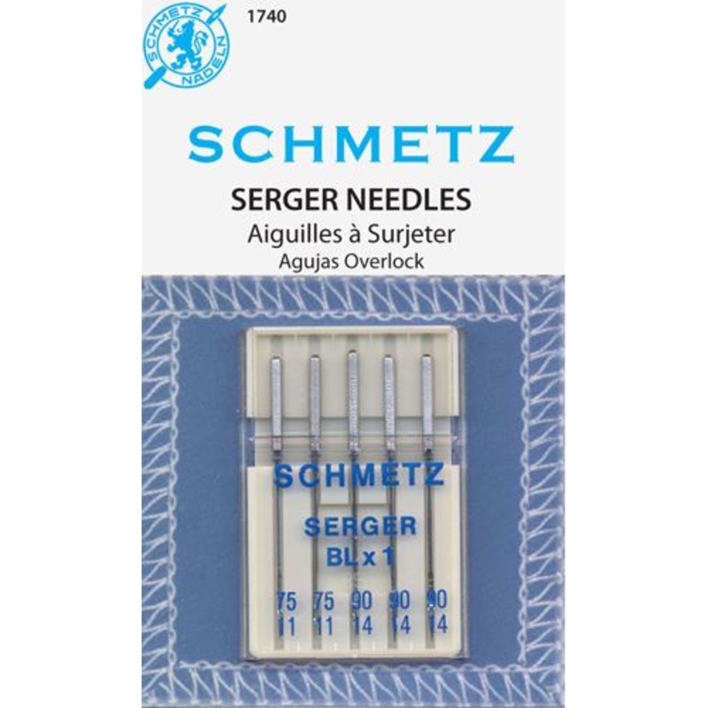 Schmetz 5pk Assorted Overlock Serger Sewing Machine Needles 1740 BLX1