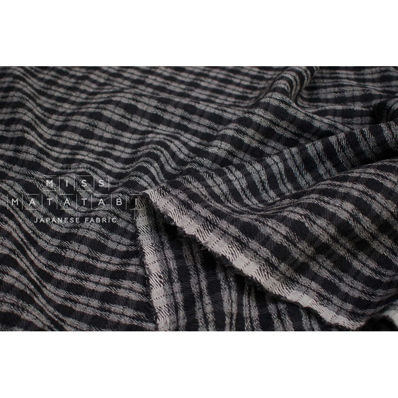 Shokunin Collection Yarn-Dyed Wool Cotton Plaid - black, grey