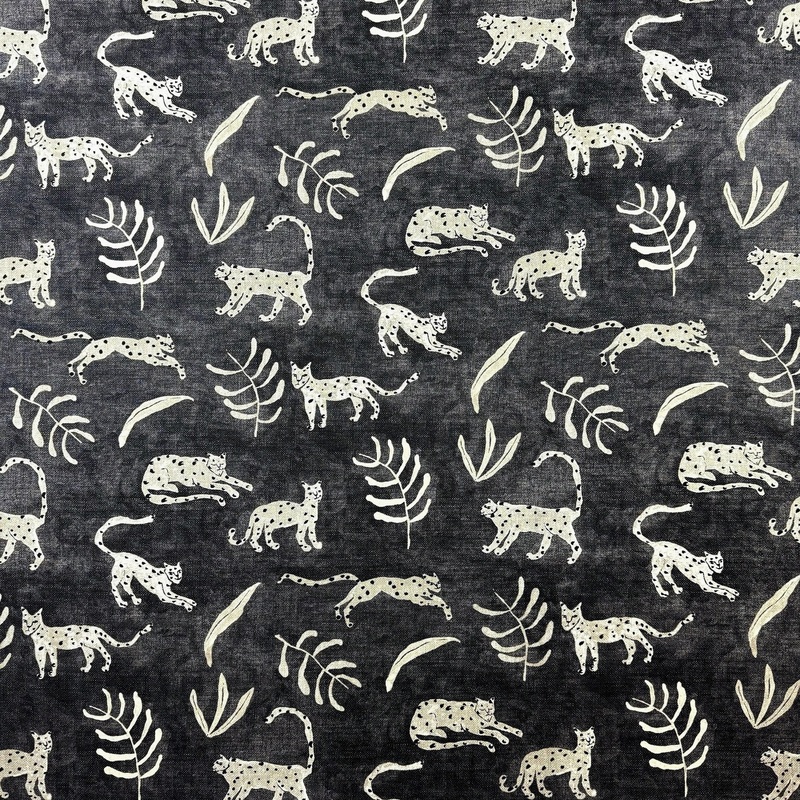 Zari Neutral Wild Cat Safari Fabric- Bold Animal Print Upholstery