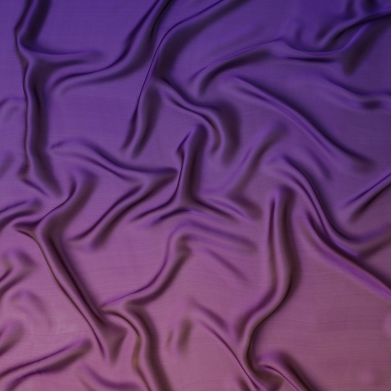 Purple and Mauve Pure Plain Silk Chiffon Fabric 110 cm Width-D21754