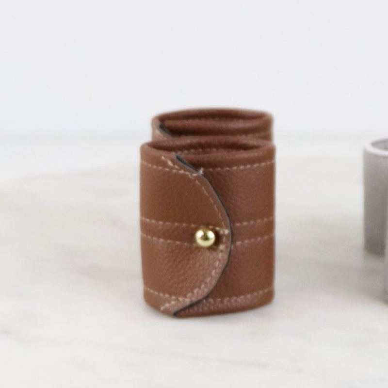 Sample Sale- Easy Fabric Napkins- Brown Pebble Faux Leather
