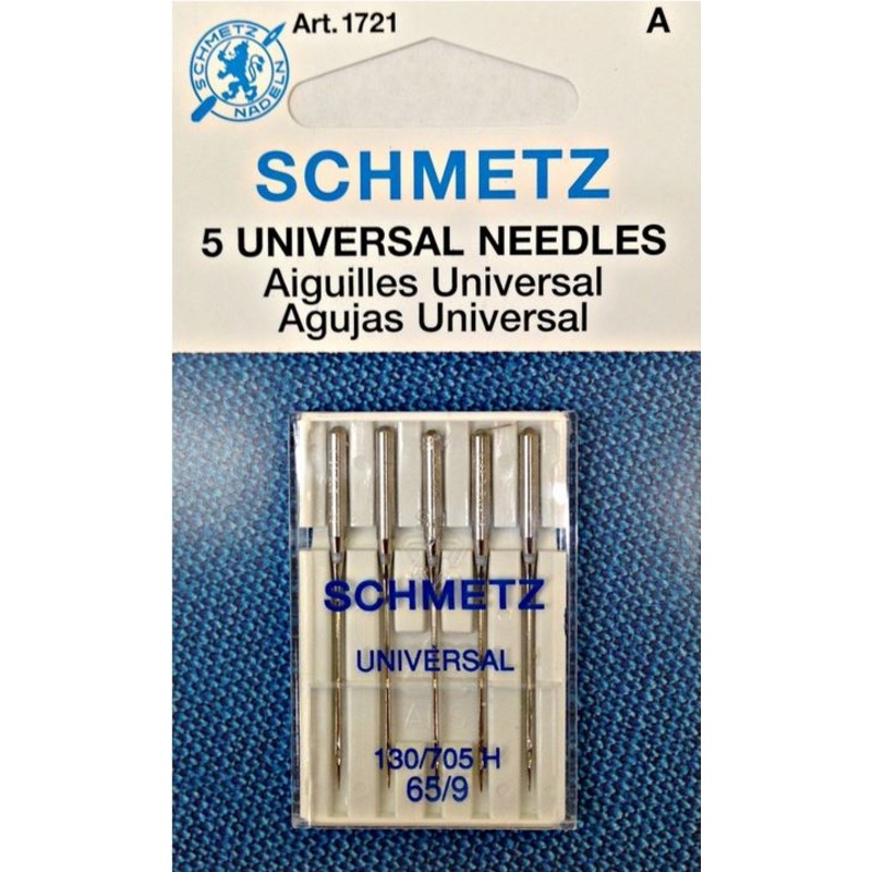 Schmetz 5pk Size 65/9 Universal Sewing Machine Needles 1721 130/705H 15x1