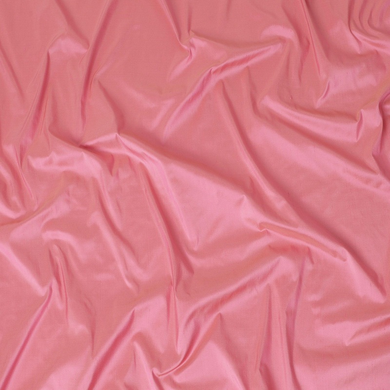 Brick pink plain premium pure raw silk fabric-D12042