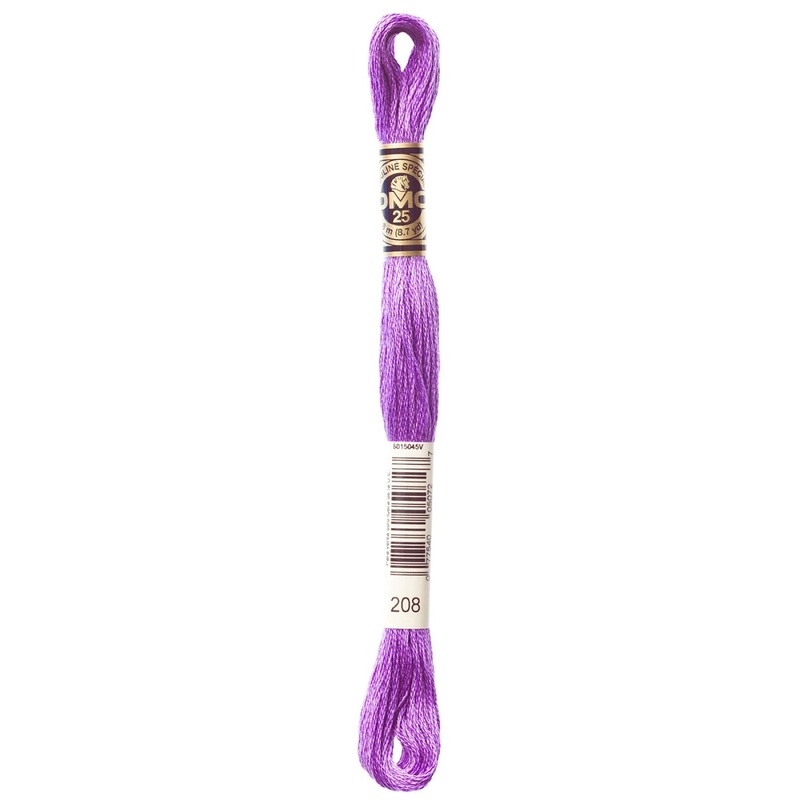 DMC 208 Very Dark Lavender 6 Strand Embroidery Floss DMC #117UA-208