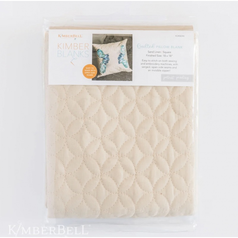Quilted Pillow Cover Blank, 18 x 18 in Sand Linen by Kimberbell Designs