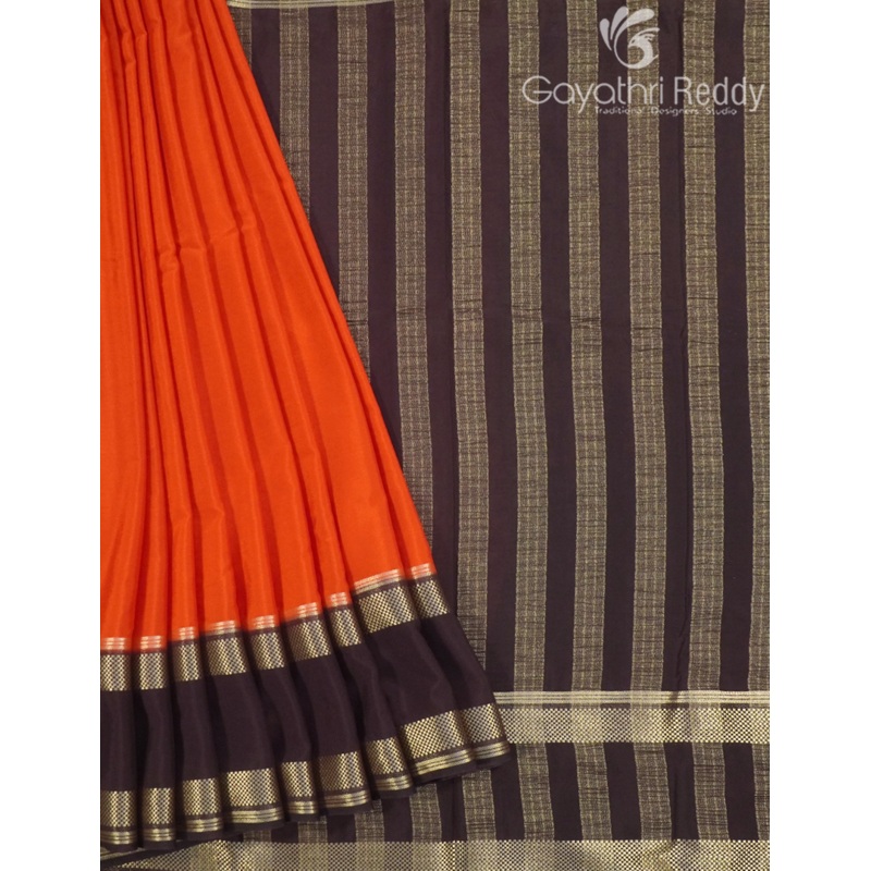 SEMI MYSORE CRAPE SAREE-SMC353