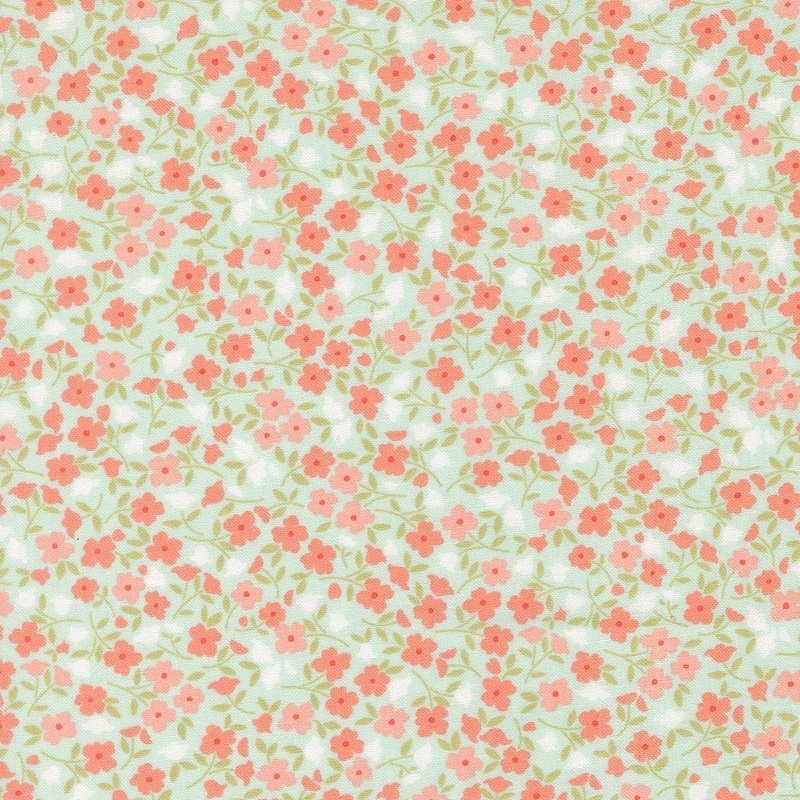 Sunbonnet Wild Blooms Pale Blue Yardage 31766-19 By My Sew Quilty Life For Moda Fabrics Sold In 1/2 Yard Increments Cut Continuously
