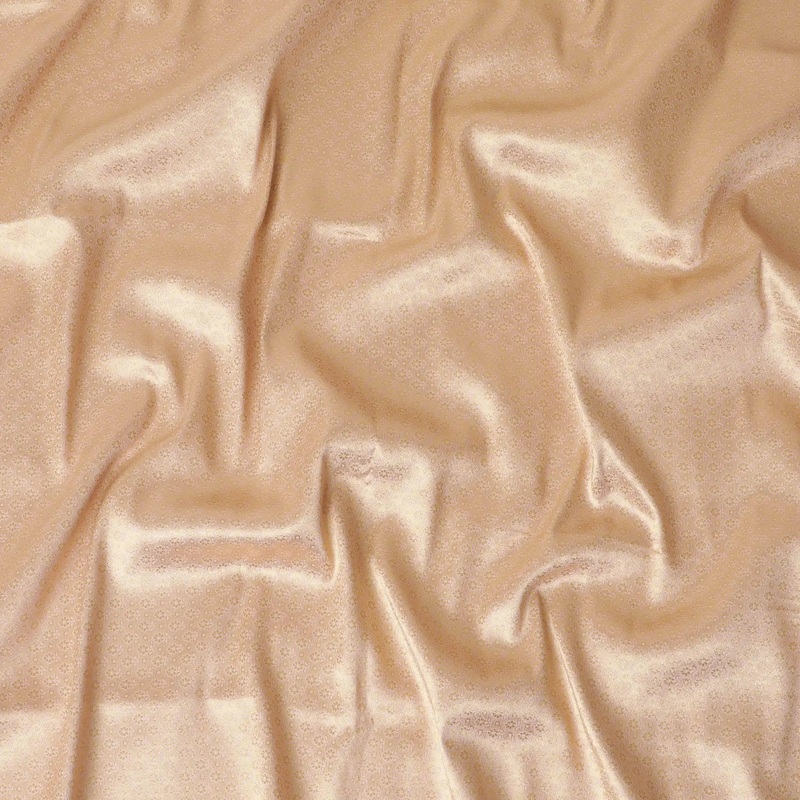 Flamingo pink silk brocade with gold metallic lurex in floral design-D11329