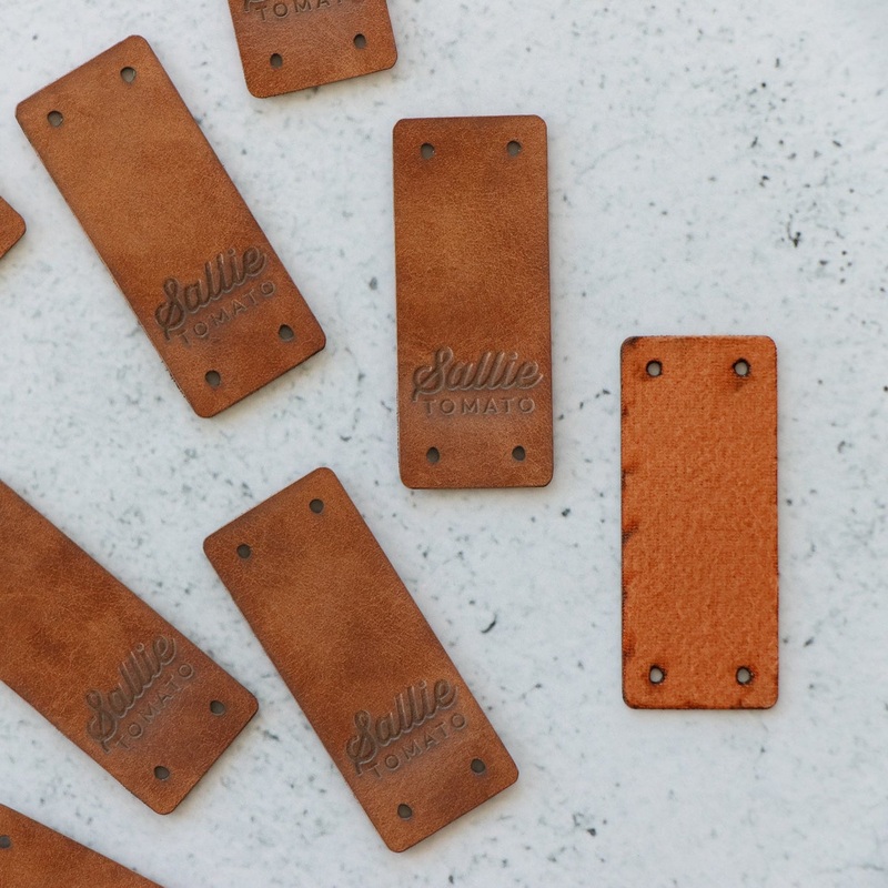 Sallie Tomato Engraved Leather Tags