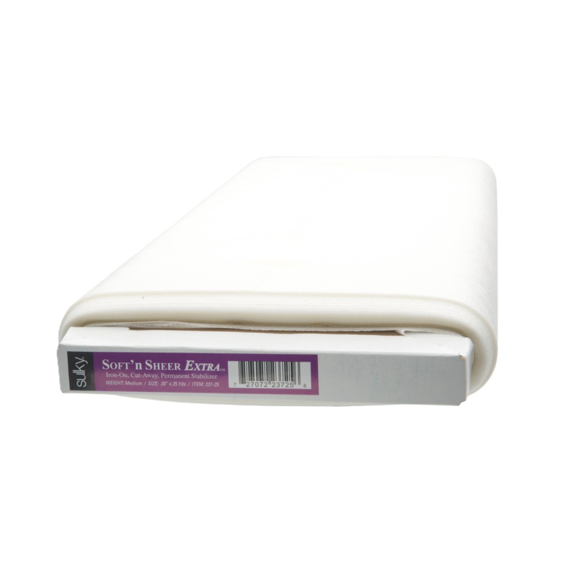 Sulky Soft n Sheer Extra 20"x25yd Bolt Fusible Iron-On No Show Embroidery Stabilizer 237-25