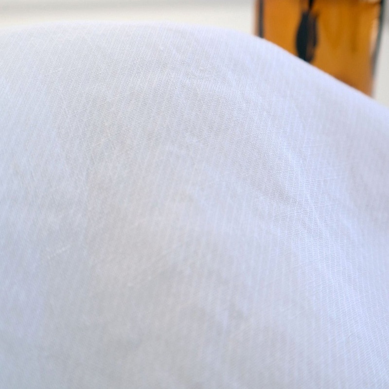 100% Linen White Twill Fabric 4879 White