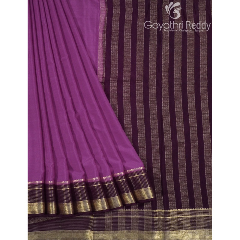SEMI MYSORE CRAPE SAREE-SMC371