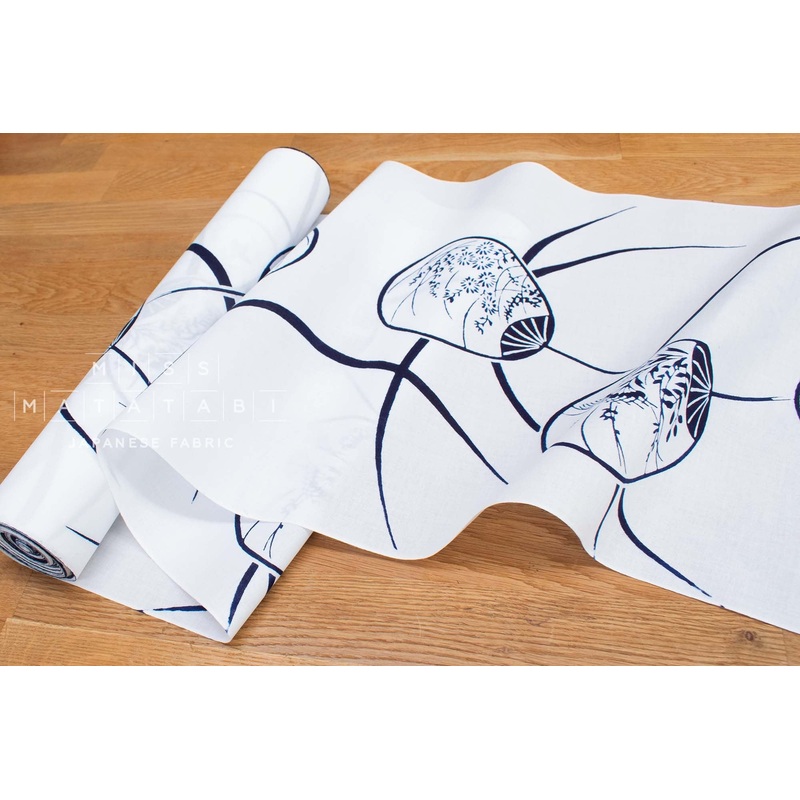 Shokunin Collection Hand-printed Chusen Japanese Yukata Fabric - Uchiwa Fan
