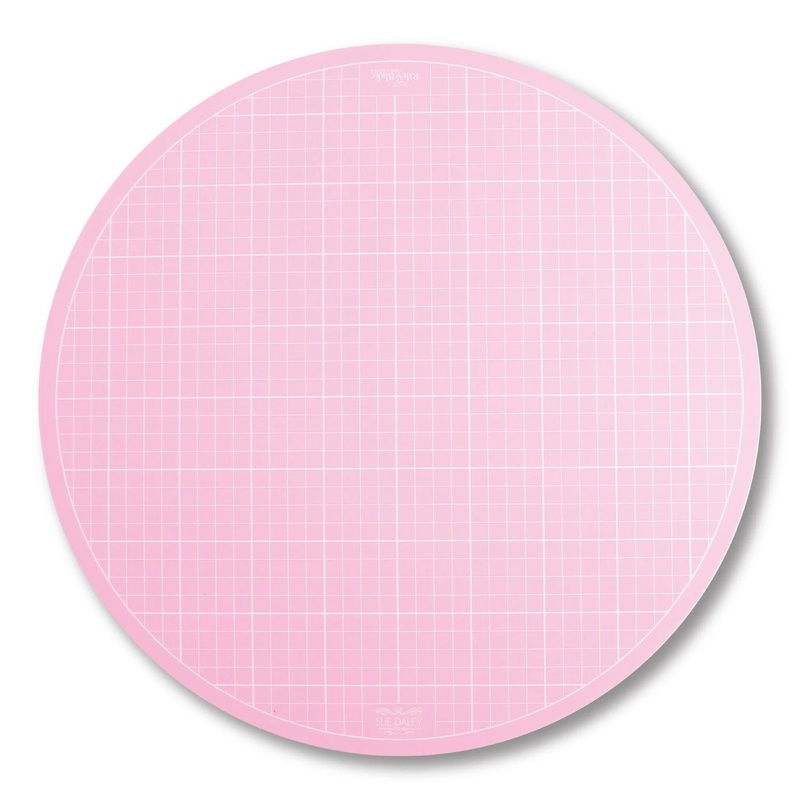 Sue Daley Round Rotating Cutting Mat 16in Pink STCM-15983