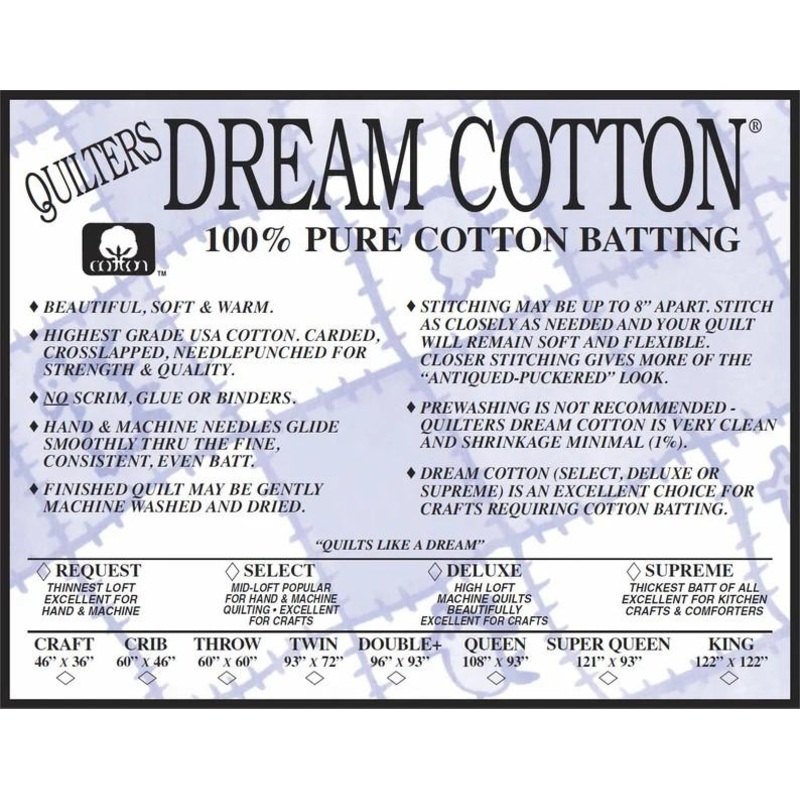 Quilter's Dream Cotton Select Queen 93" wide BTR