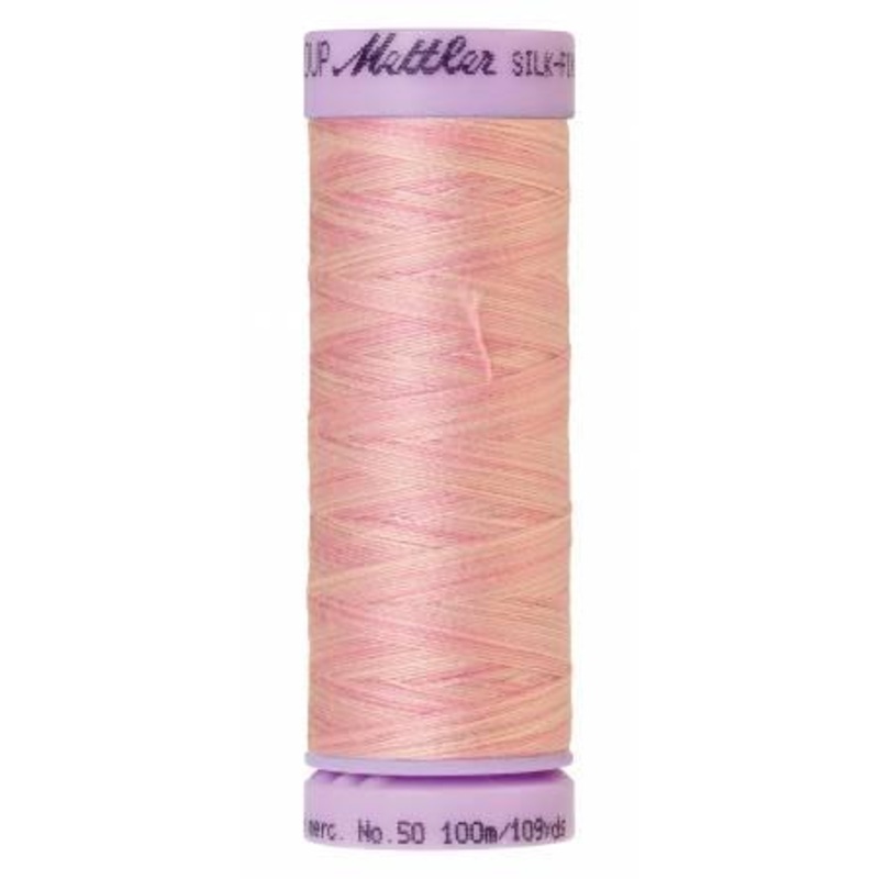 Silk-Finish So Soft Pink 50wt 100M Variegated Cotton Thread - 9075-9837