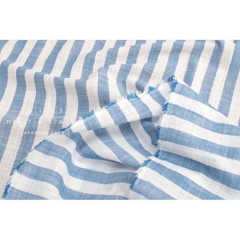 Yarn Dyed Cotton Stripe - blue