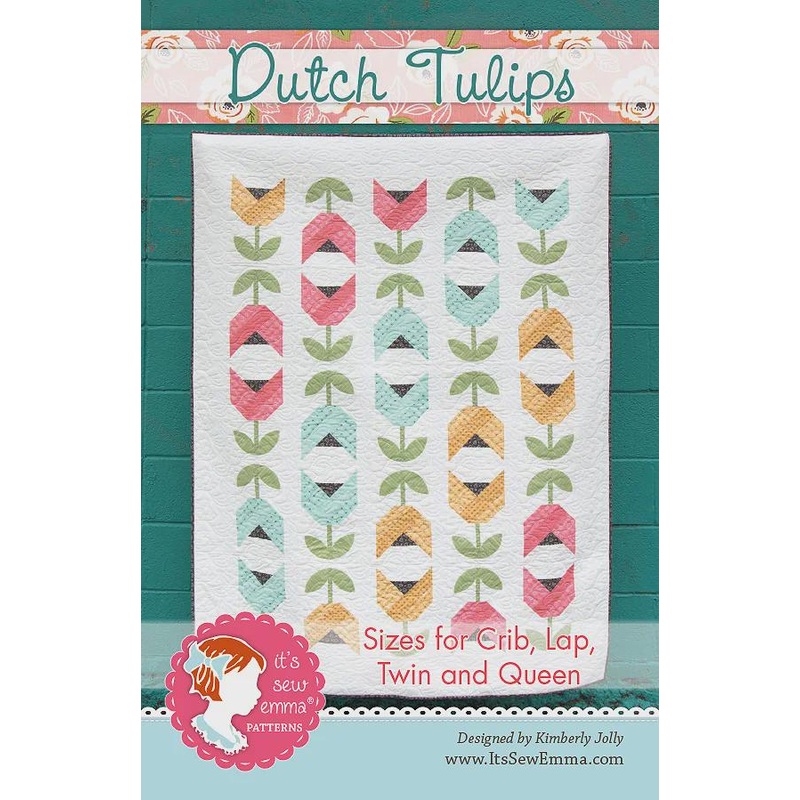 Dutch Tulips Printed Quilt Pattern By It's Sew Emma ISE-170 by It's Sew Emma available in 4 sizes