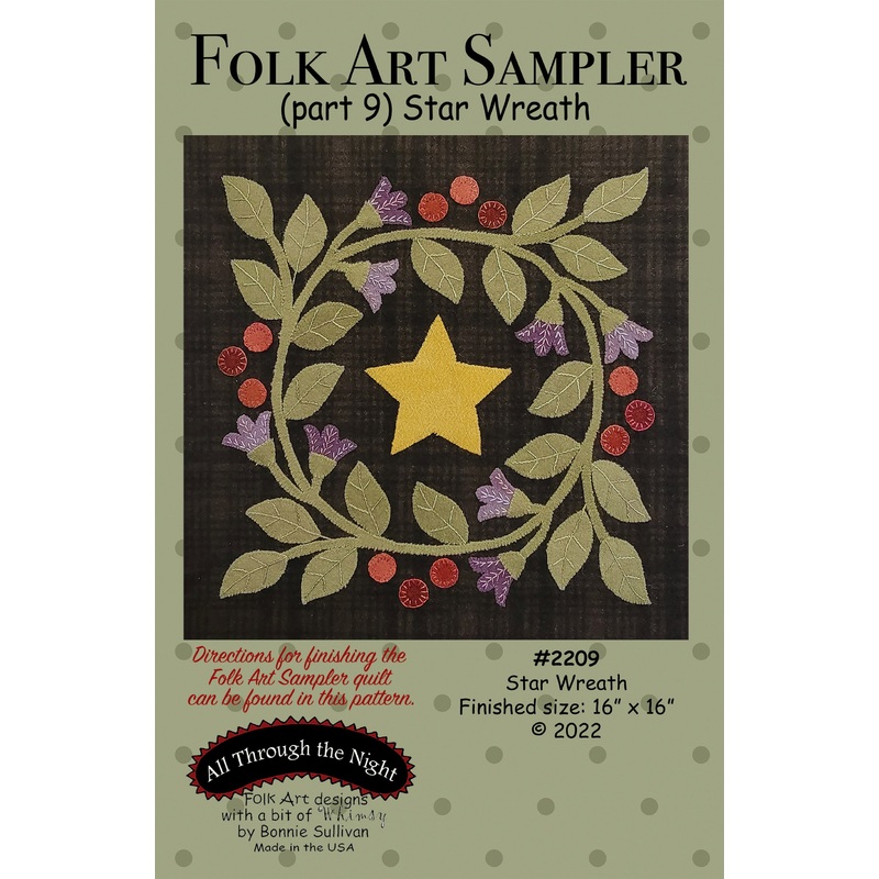 #KB2209 Folk Art Sampler Black
