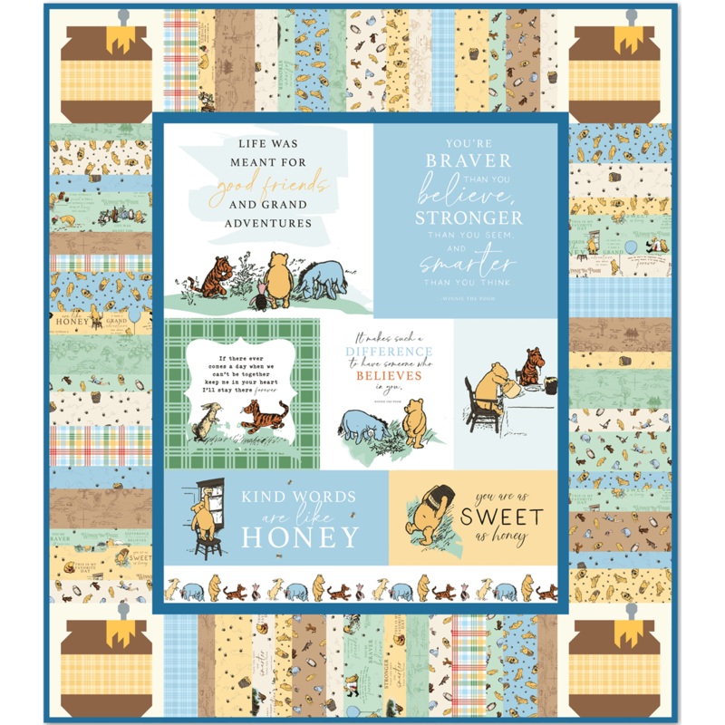 Sweet as Honey Quilt Kit in Winnie the Pooh Packaged by Starlit Quilts fabric by Riley Blake Designs